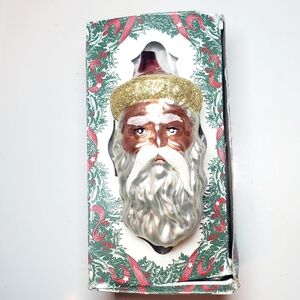 Vintage Glass Santa Christmas Ornament Larger Sized.
